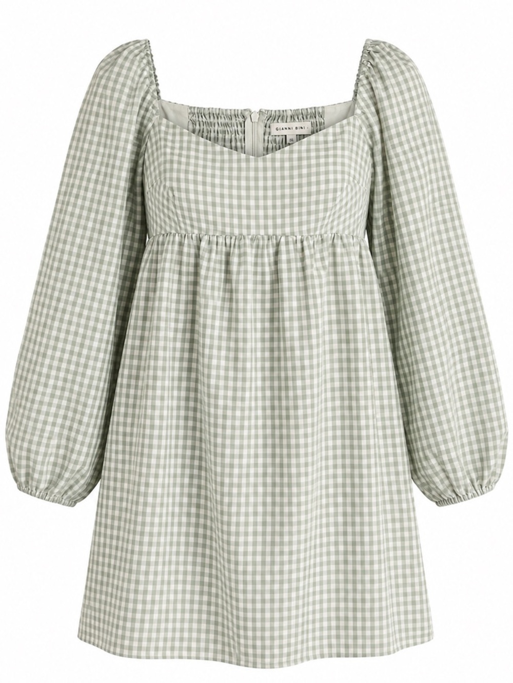 Gianni Bini Light Green Gingham Mini Dress